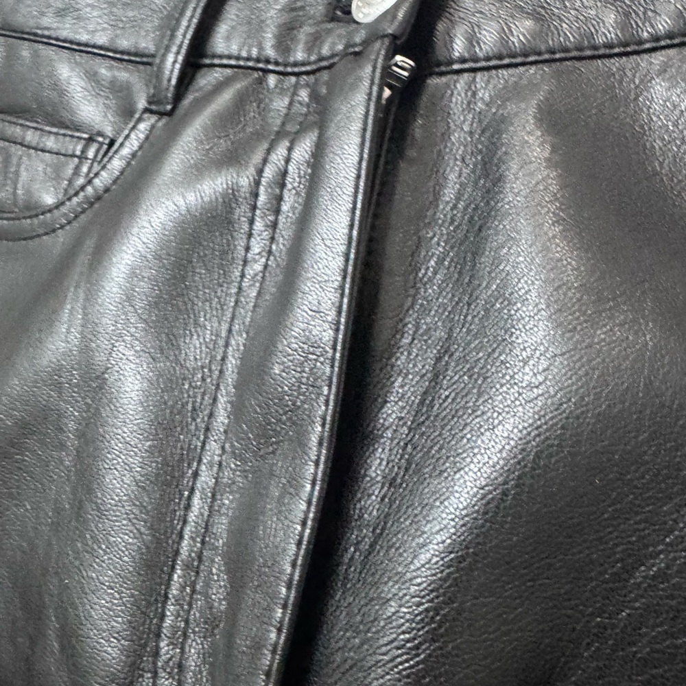 Aritzia Wilfred The Melina Full Length Vegan Faux Leather Straight Pants Black 4 - Picture 8 of 12